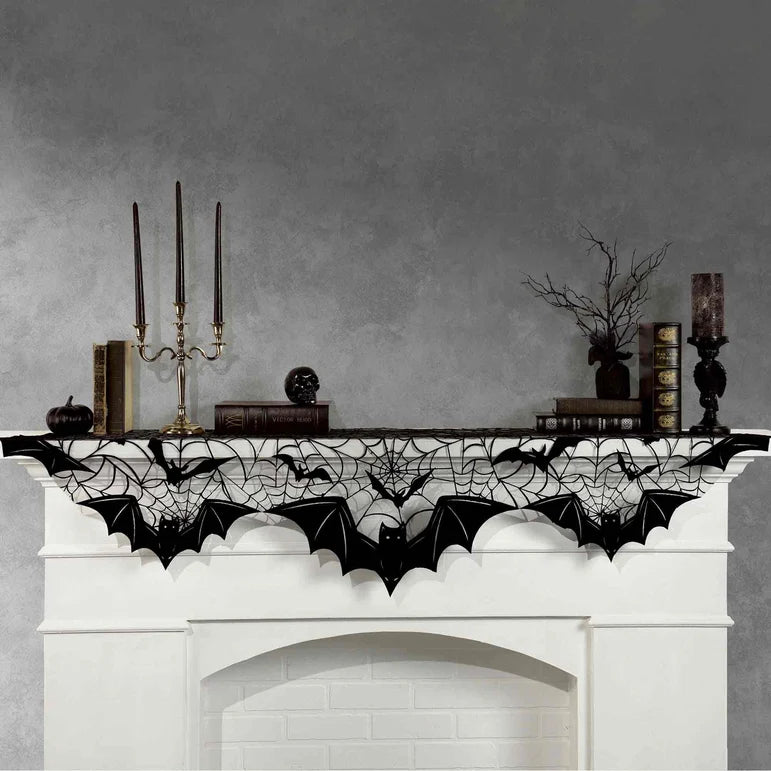 Classic Black & White Mantle Scarf Fabric