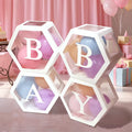 BABY BOX Baby Shower HEXAGONAL Box  (inside Balloons Included)