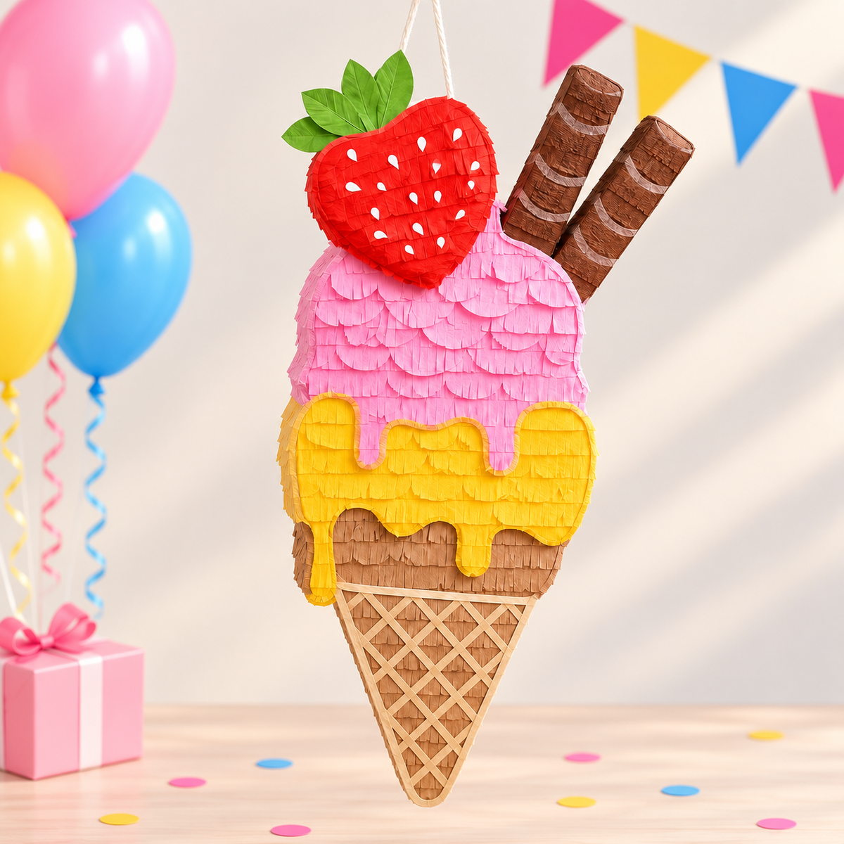 ICECREAM WITH STRAWBERRY PIÑATA PRE-ORDER | 3 Days Production | FREE Stick Included!