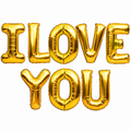 I LOVE YOU GOLD Foil Balloon Banner - AIR-FILLED (NON-FLYING)