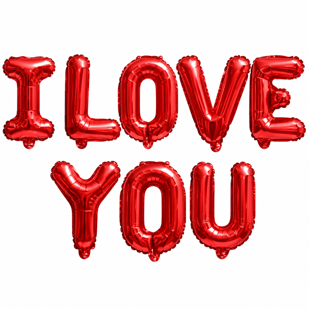 I LOVE YOU RED Foil Balloon Banner - AIR-FILLED (NON-FLYING)