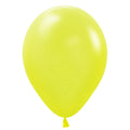 NEON YELLOW Standard Color Plain Latex - Helium Filled