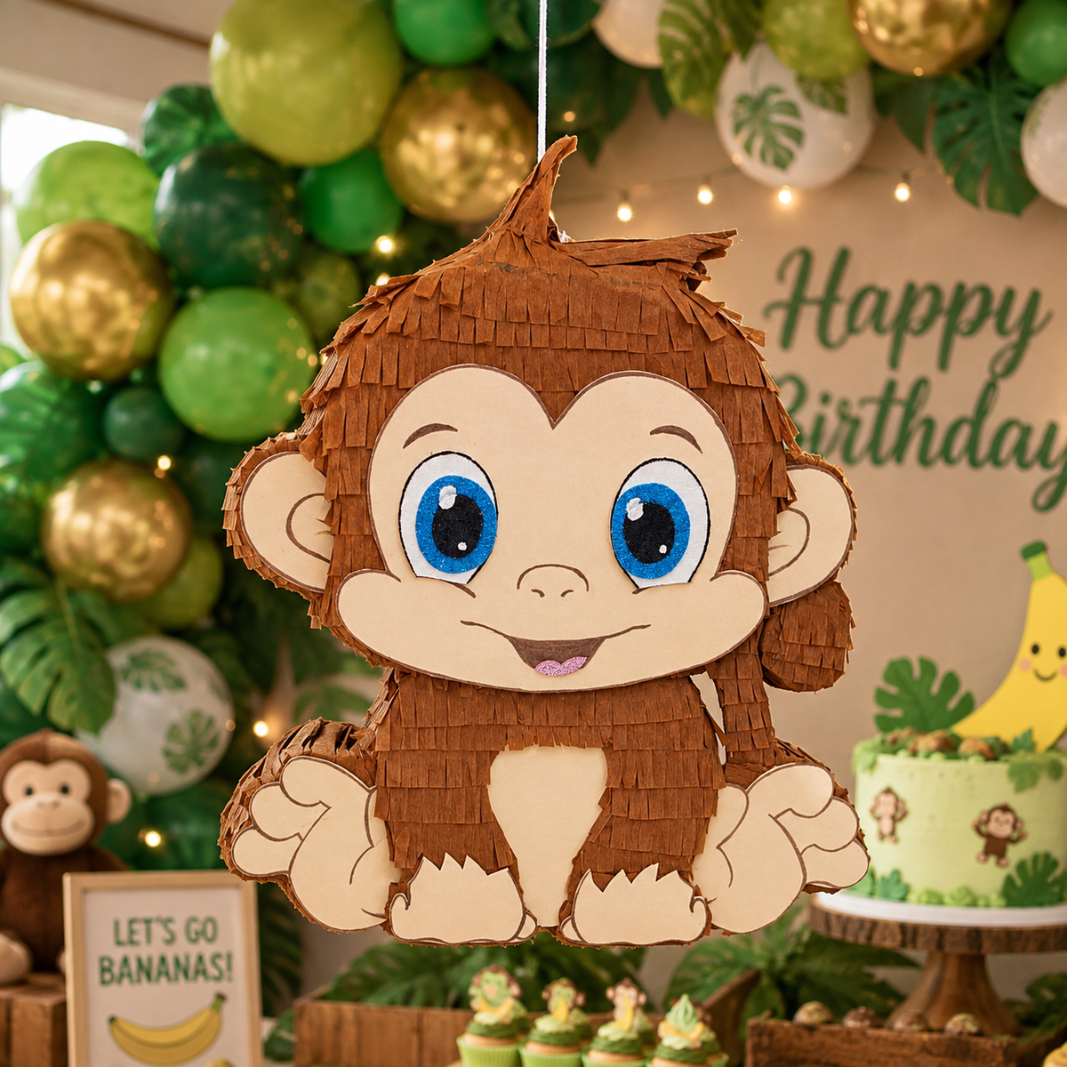MONKEY - JUNGLE SAFARI PIÑATA PRE-ORDER | 3 Days Production | FREE Stick Included!