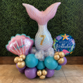 Mermaid Birthday with Custom Text Balloon Arrangement