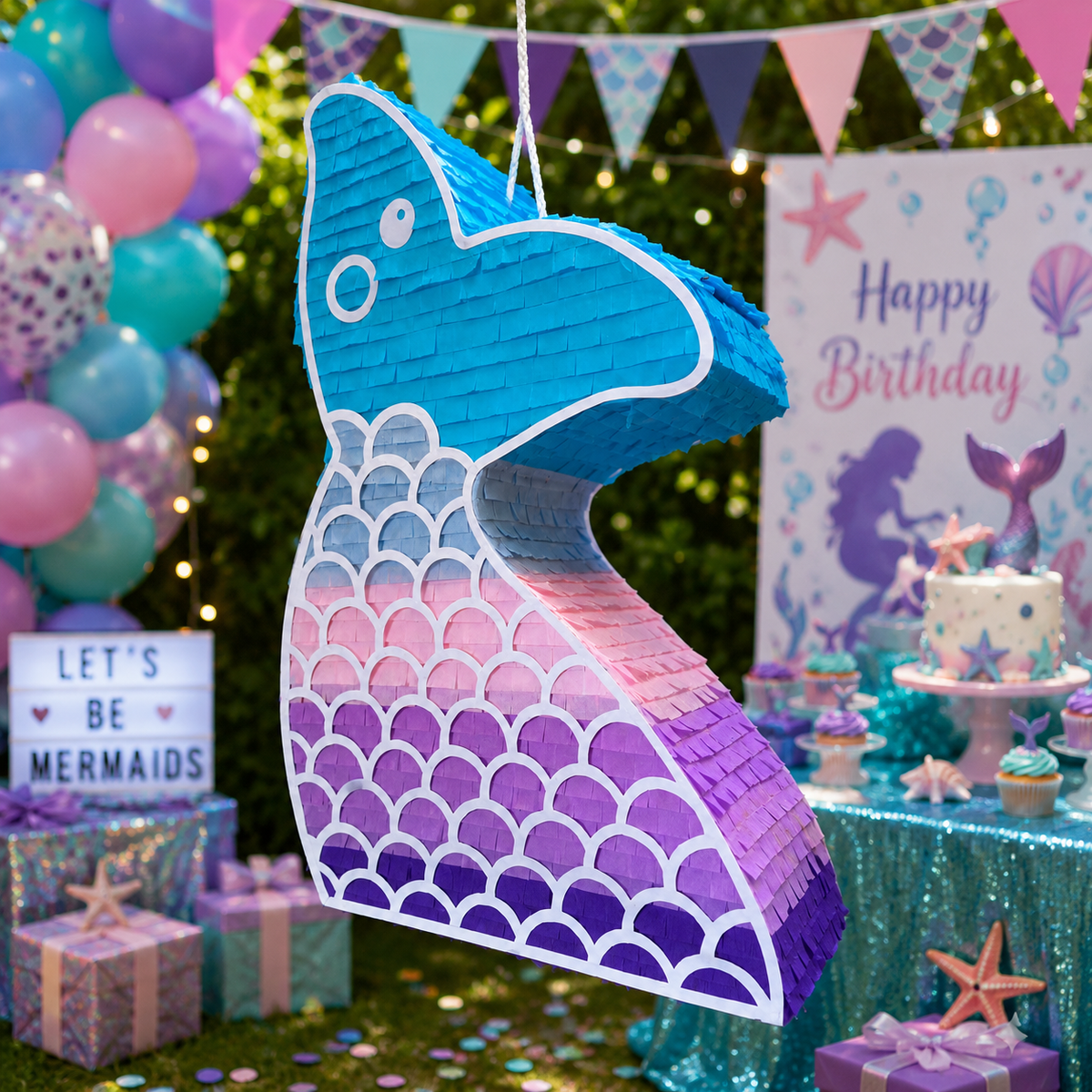 MERMAID TAIL PIÑATA PRE-ORDER | 3 Days Production | FREE Stick Included!