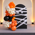 Mummy Boo Halloween Party Organic Balloon Arrangement with Backdrop (Rental)