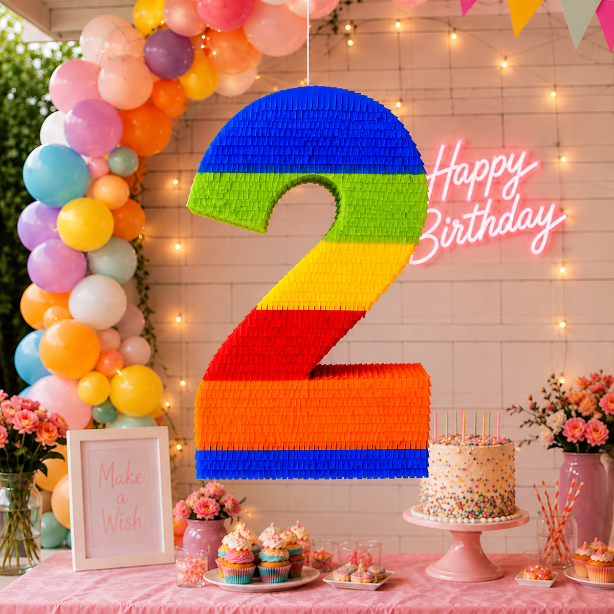 RAINBOW NUMBER PIÑATA PRE-ORDER | 3 Days Production | FREE Stick Included!