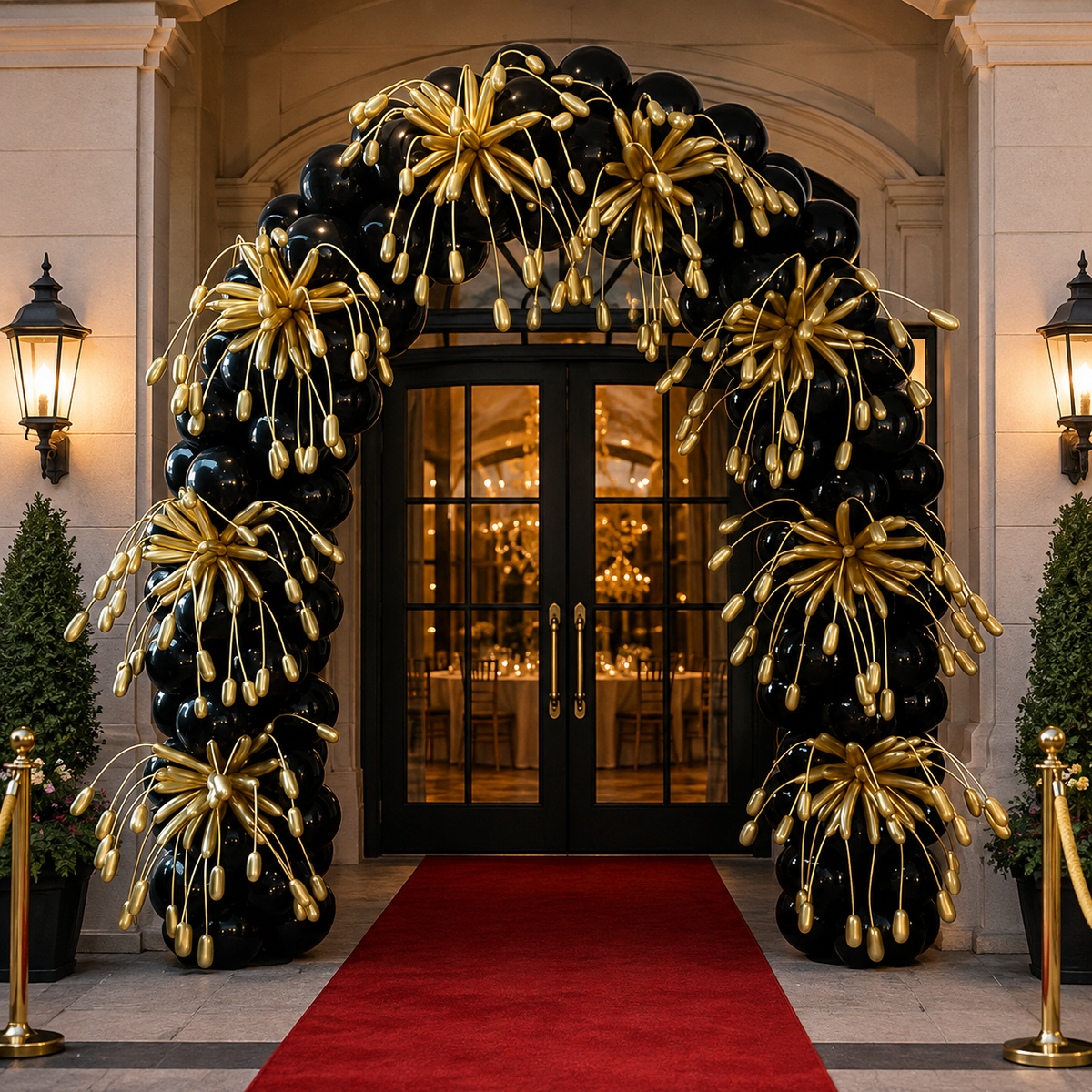 Exquisite GLAM Fireworks Blast Party FULL Balloon Arch - 3DAYS NOTICE - Not Possible For Delivery