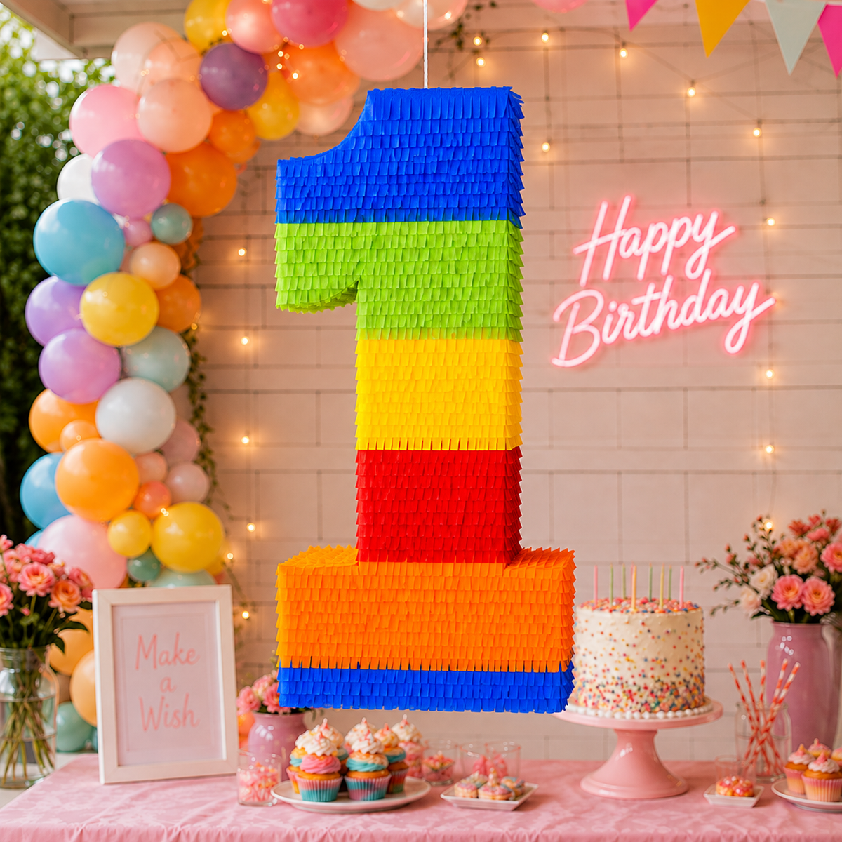 RAINBOW NUMBER PIÑATA PRE-ORDER | 3 Days Production | FREE Stick Included!