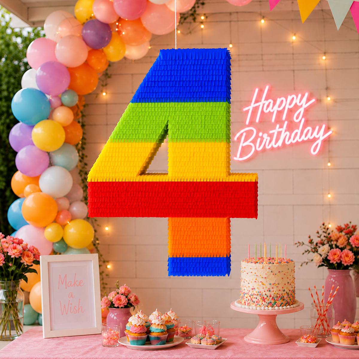 RAINBOW NUMBER PIÑATA PRE-ORDER | 3 Days Production | FREE Stick Included!