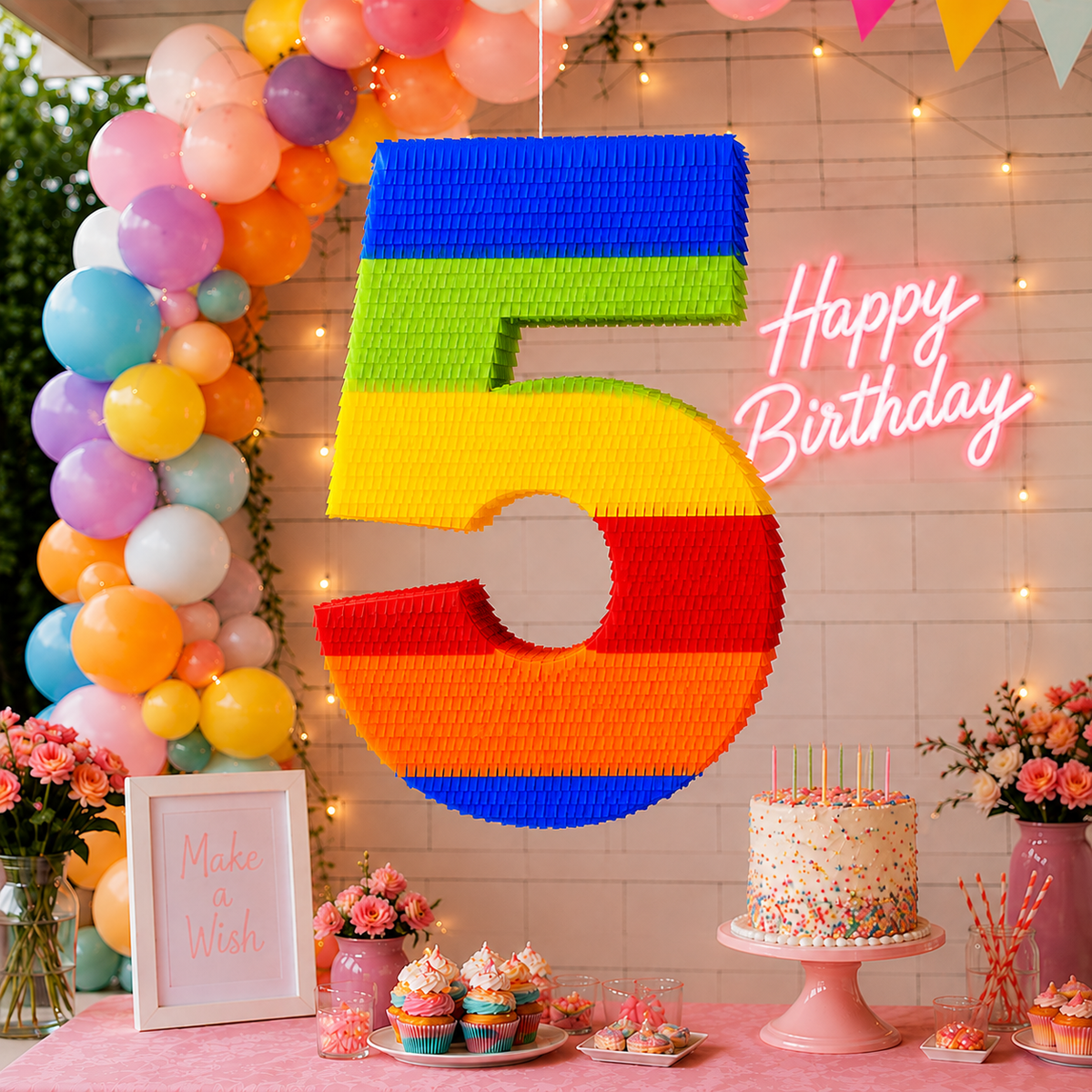 RAINBOW NUMBER PIÑATA PRE-ORDER | 3 Days Production | FREE Stick Included!