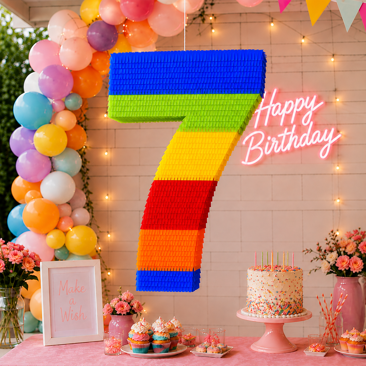 RAINBOW NUMBER PIÑATA PRE-ORDER | 3 Days Production | FREE Stick Included!