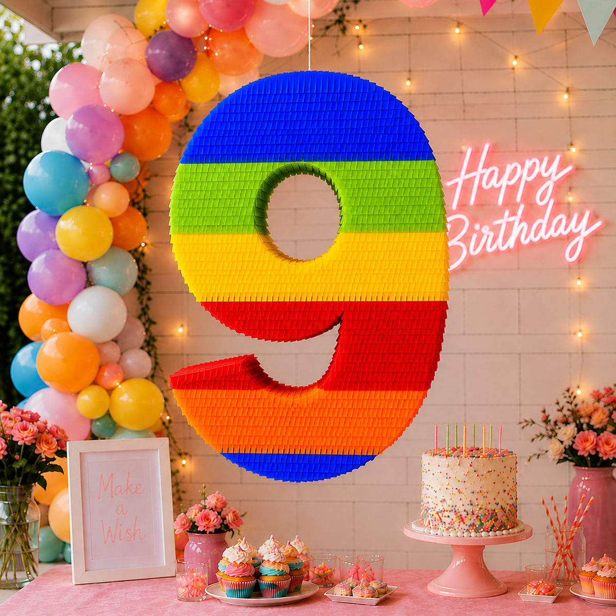 RAINBOW NUMBER PIÑATA PRE-ORDER | 3 Days Production | FREE Stick Included!