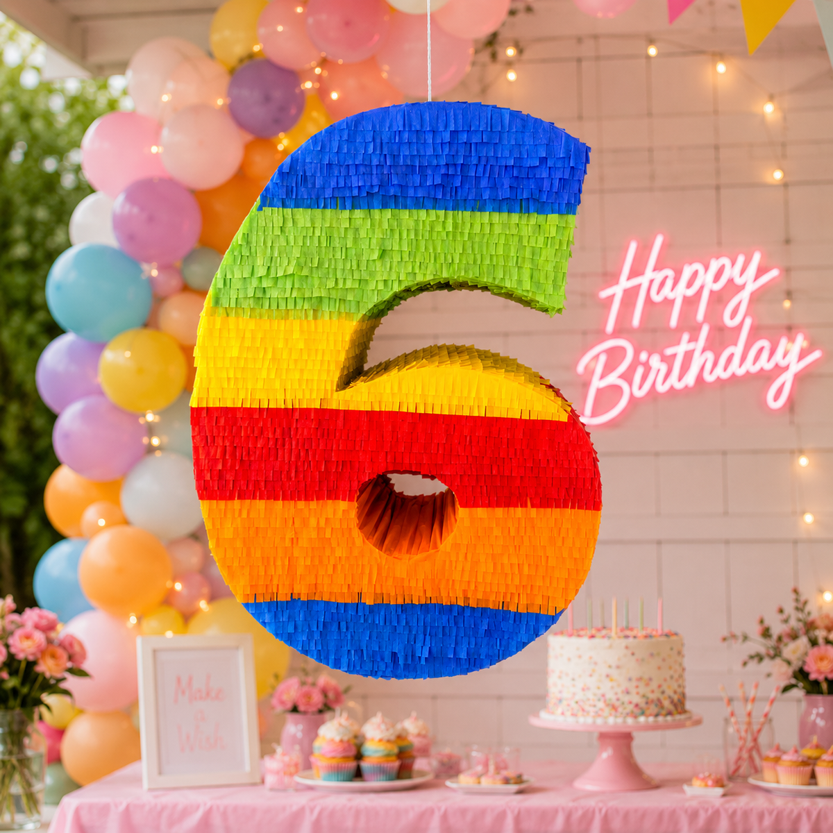 RAINBOW NUMBER PIÑATA PRE-ORDER | 3 Days Production | FREE Stick Included!