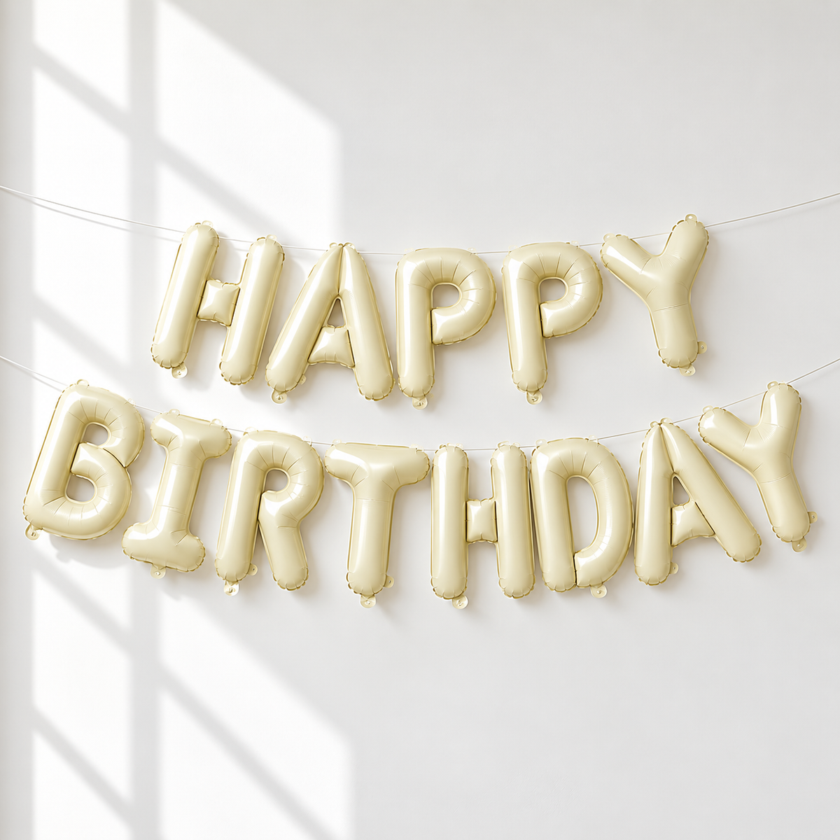 HAPPY BIRTHDAY OFF-WHITE Foil Balloon Banner - AIR-FILLED (NON-FLYING)