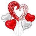 OPEN RED Heart All Foil Balloon Set with FREE Holder