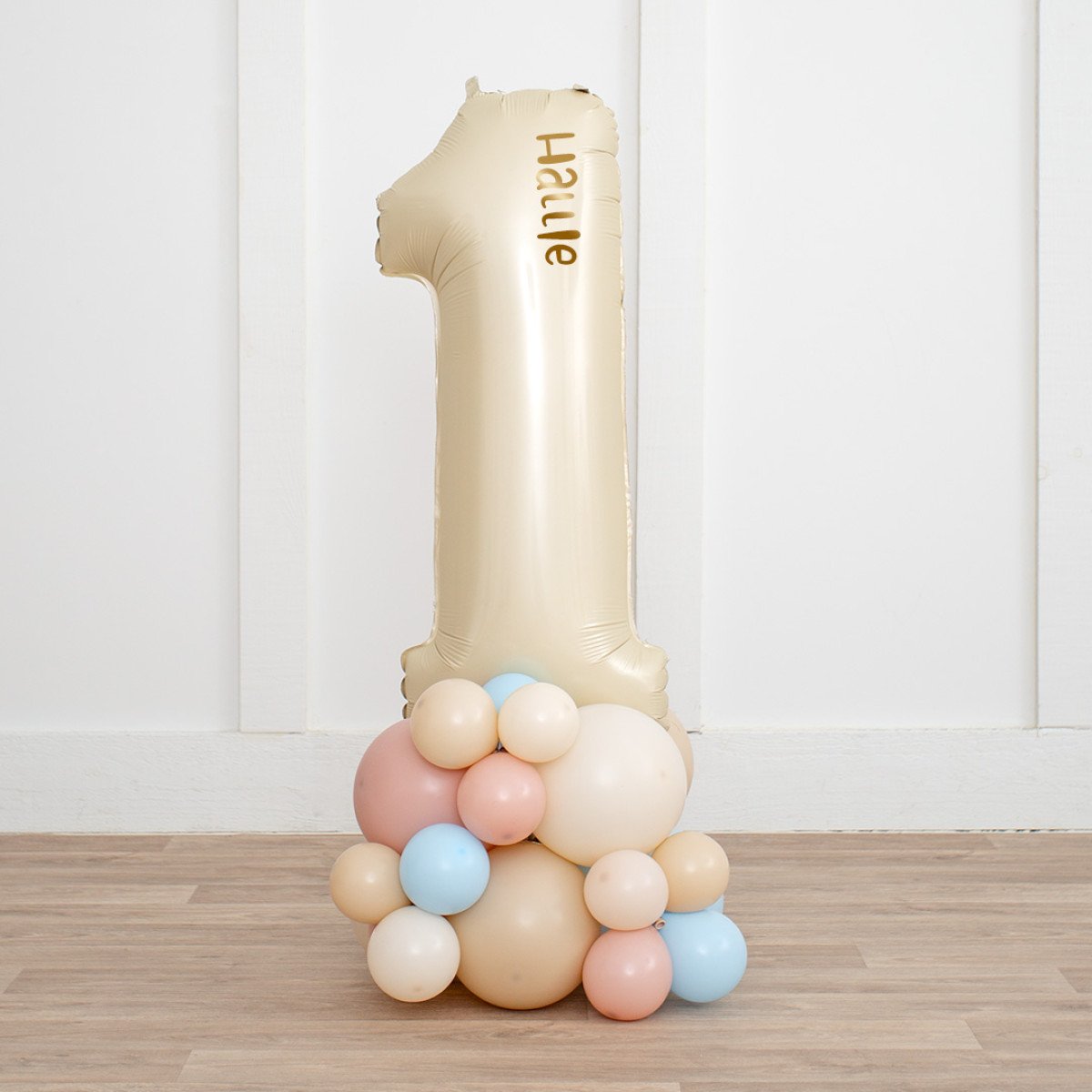 Any Single Personalised Aestheticl Baby Pink &amp; Blue Inflated Number Balloon Standee