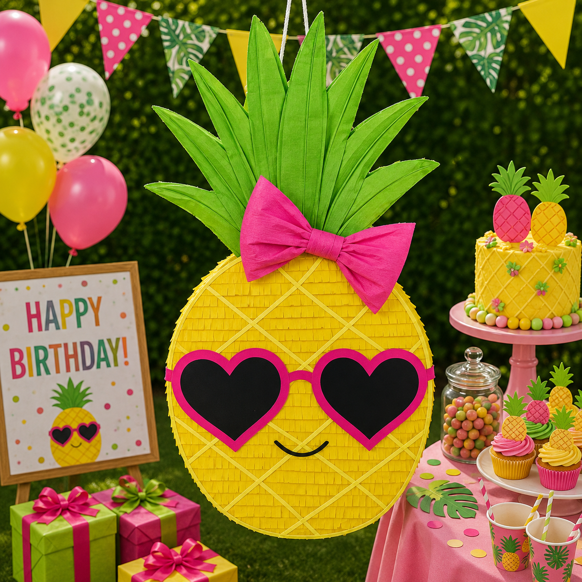 PINEAPPLE WITH BOW PIÑATA PRE-ORDER | 3 Days Production | FREE Stick Included!
