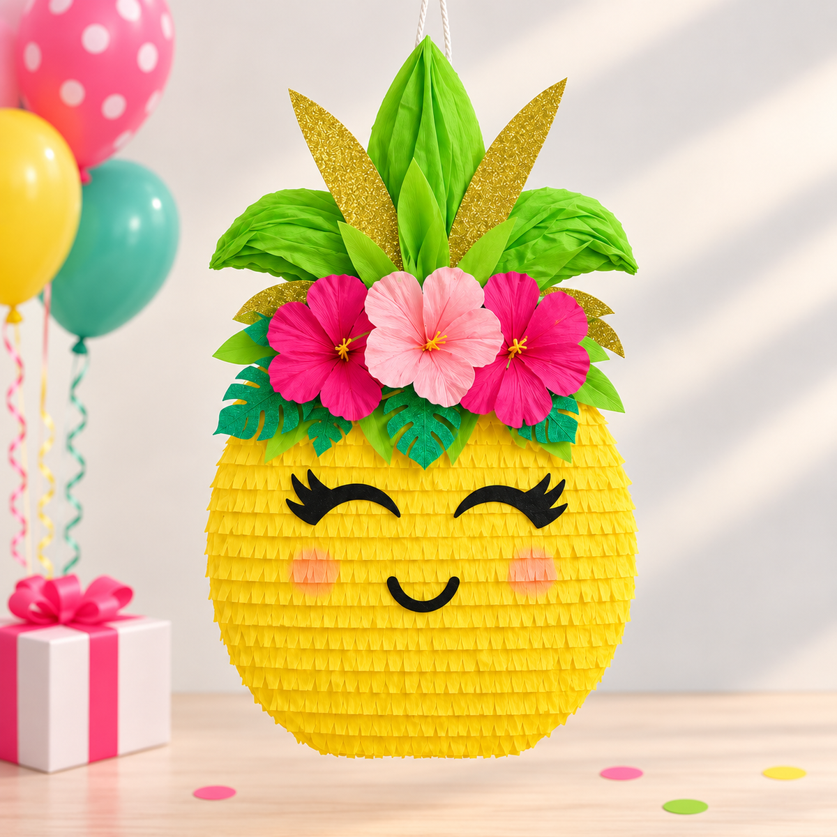 PINEAPPLE WITH FLOWER PIÑATA PRE-ORDER | 3 Days Production | FREE Stick Included!