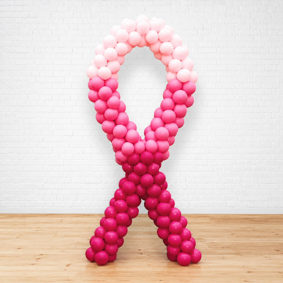 Breast Cancer - Gradient Pink Ribbon Balloon Standee - PRE-ORDER 1DAY in Advance