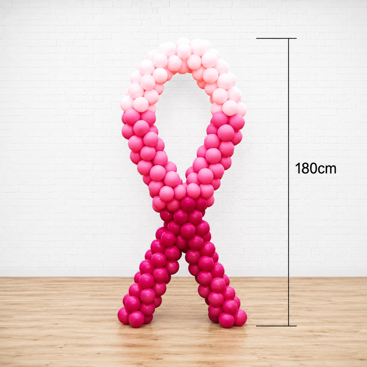 Breast Cancer - Gradient Pink Ribbon Balloon Standee - PRE-ORDER 1DAY in Advance