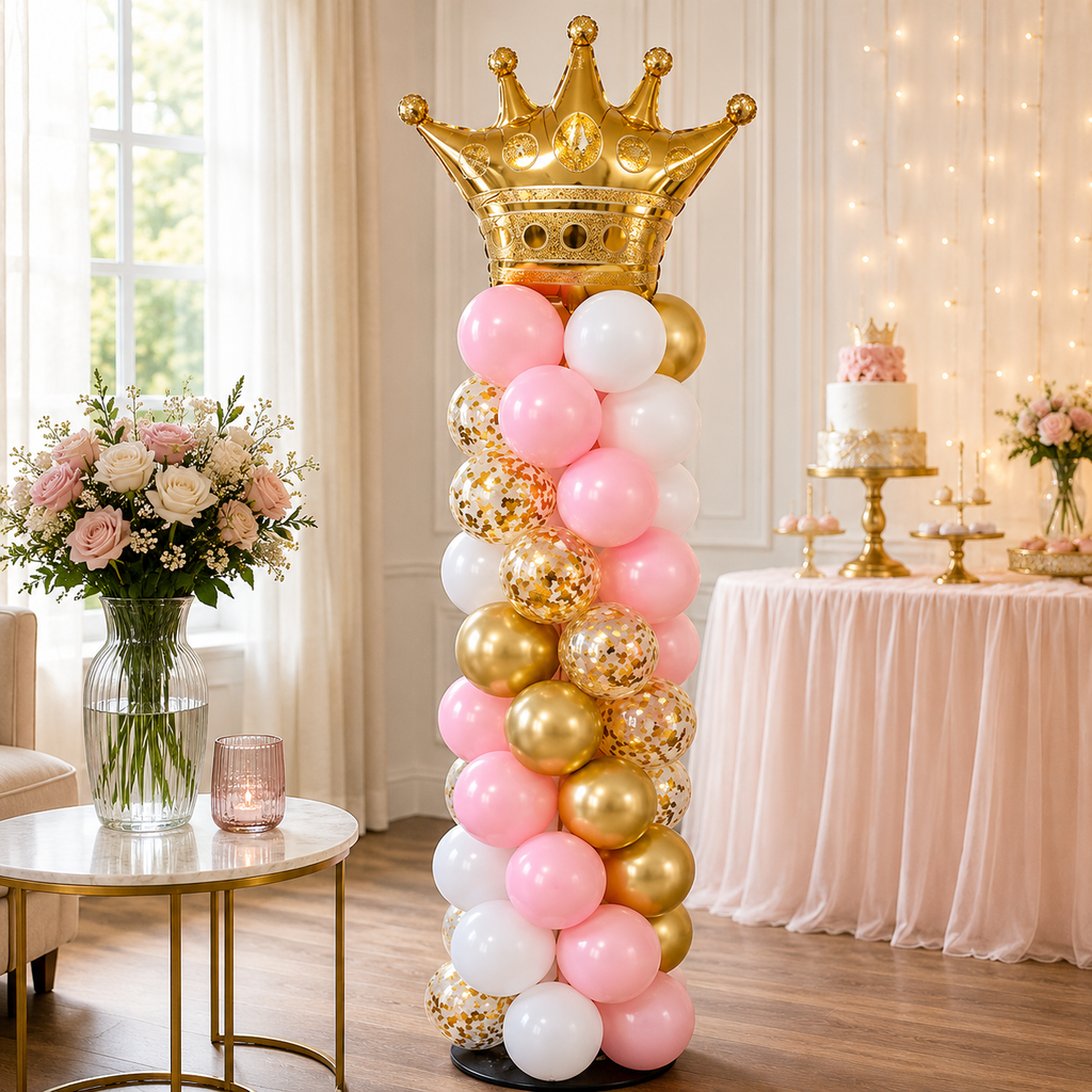 Princess Confetti Standard Balloon Pillar Standee