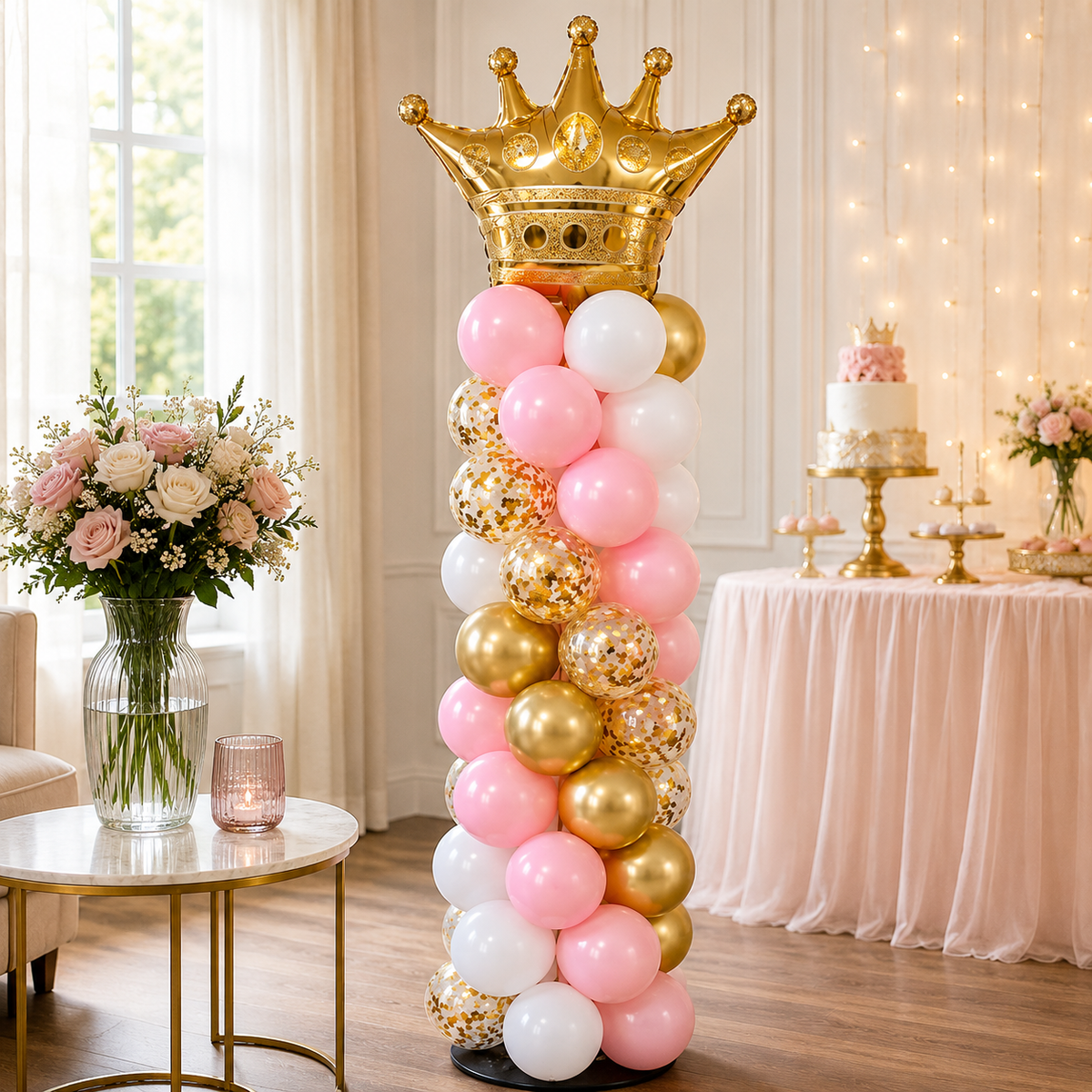 Princess Confetti Standard Balloon Pillar Standee