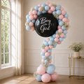 Gender Reveal Pastel Question Mark Balloon Arrangement Standee Accent with Gypsophila Flower