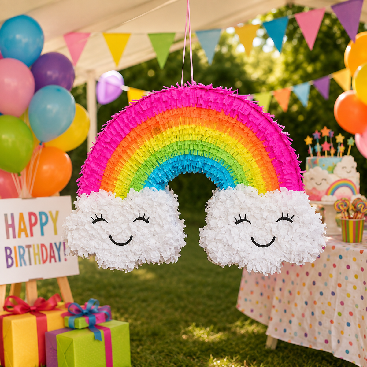 SMILING RAINBOW PIÑATA PRE-ORDER | 3 Days Production | FREE Stick Included!