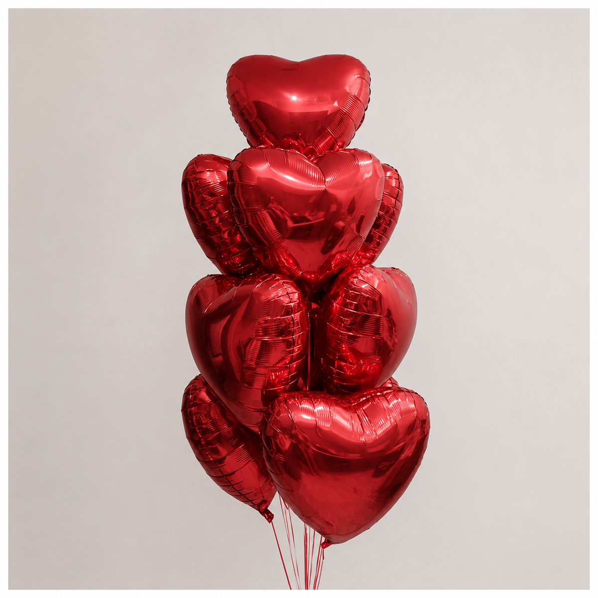 Love is in the Air RED Heart All Foil Balloon Set