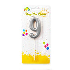 Silver Number Party Candles/Cake Topper