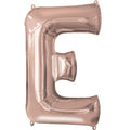 E RoseGold Letter Foil Balloon - Helium Filled with String