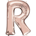 R RoseGold Letter Foil Balloon - Helium Filled with String