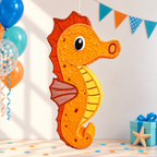 SEA HORSE ORANGE PIÑATA PRE-ORDER | 3 Days Production | FREE Stick Included!