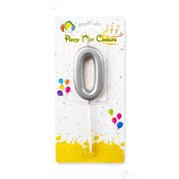 Silver Number Party Candles/Cake Topper