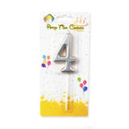 Silver Number Party Candles/Cake Topper