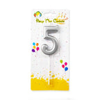 Silver Number Party Candles/Cake Topper