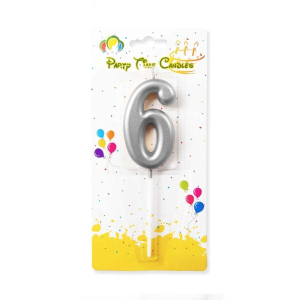 Silver Number Party Candles/Cake Topper