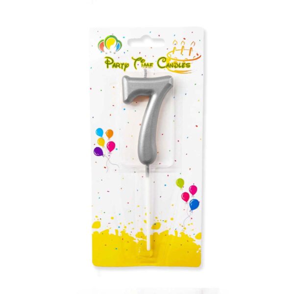 Silver Number Party Candles/Cake Topper