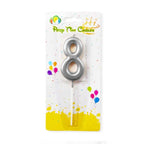 Silver Number Party Candles/Cake Topper