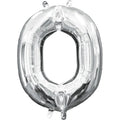 O Silver Letter Foil Balloon - Helium Filled with String