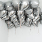 Silver Party Chrome Helium Balloonsc- 25Count