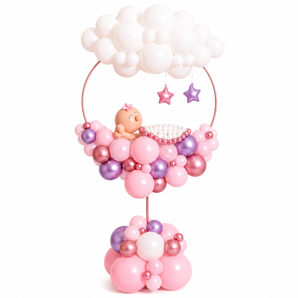 Twinkle Lil' Star Sleeping Baby GIRL Organic Classic Balloon Arrangement - PRE ORDER 1day Before