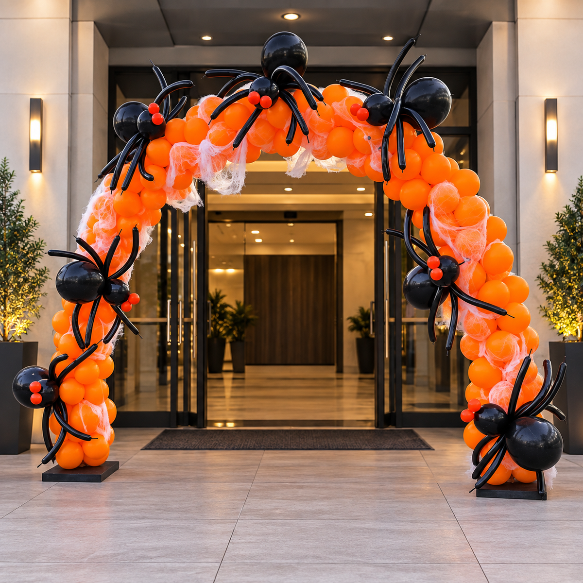 Creepy Spider Halloween Celebration Full Balloon Arch  - 3DAYS NOTICE - Not Possible For Delivery