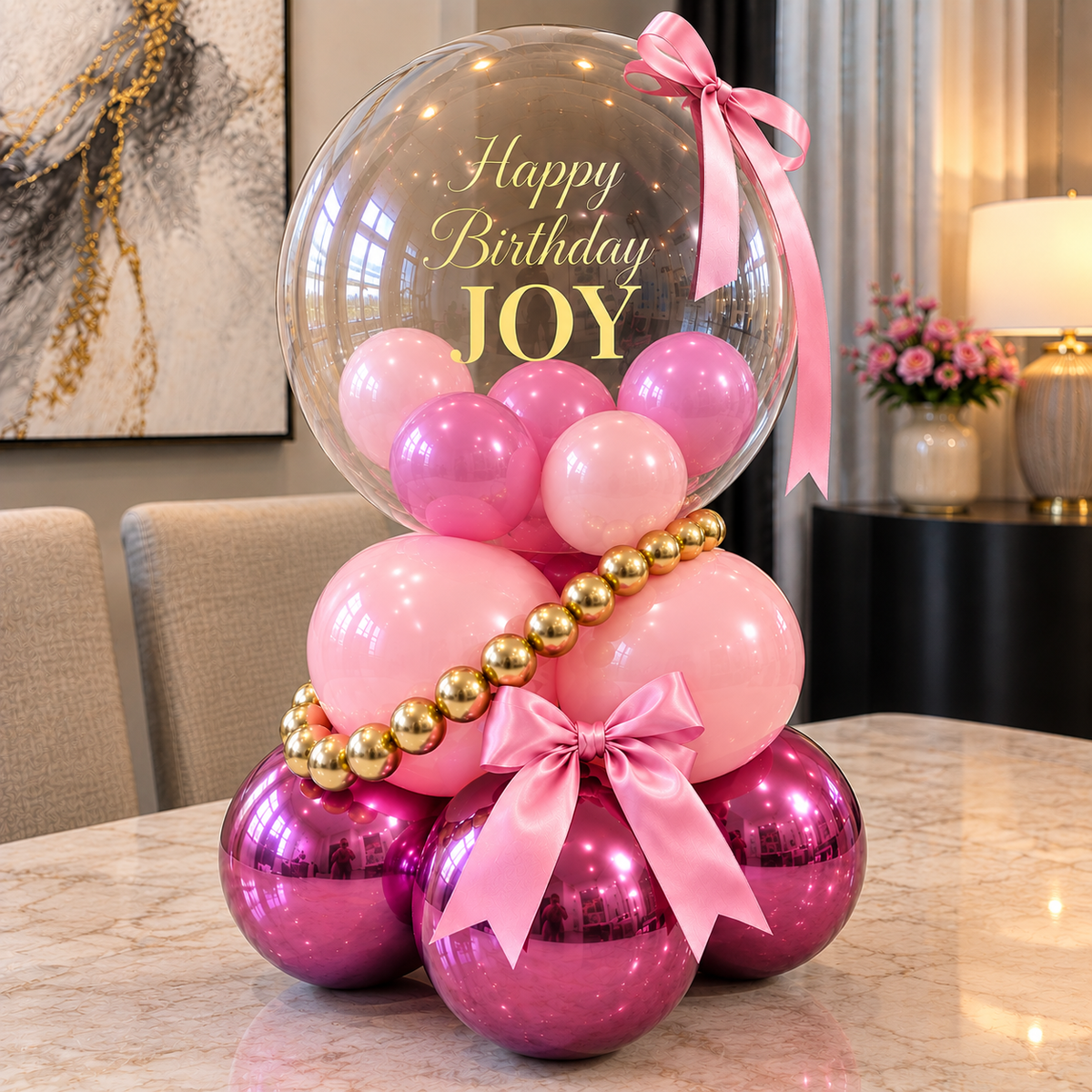 Pinkie Any Message Personalized Balloon TableCenterpiece