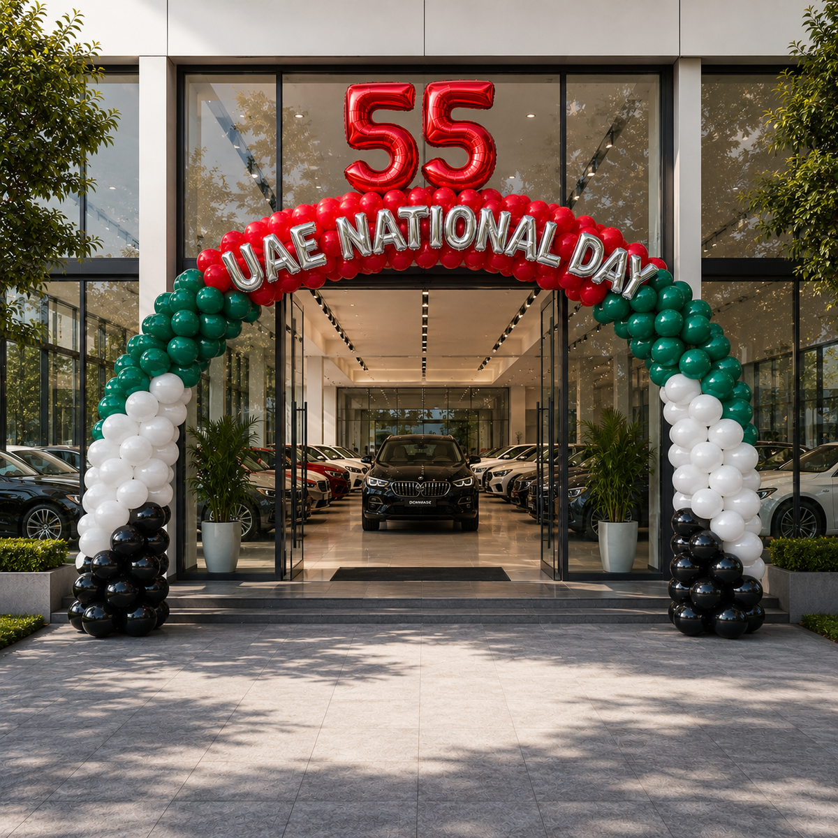 Any Two Number UAE National Day Regular FULL Balloon Arch with UAE National Day Letter Foil