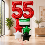 UAE National Celebration Any Two Number All Foil Balloon Bouquet