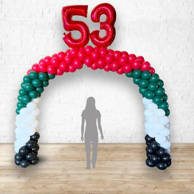 Any Two Number UAE National Day Regular FULL Balloon Arch with UAE National Day Letter Foil