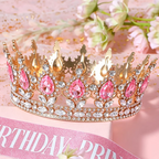 Fashion Luxury Rhinestone PINK Crown/Tiara