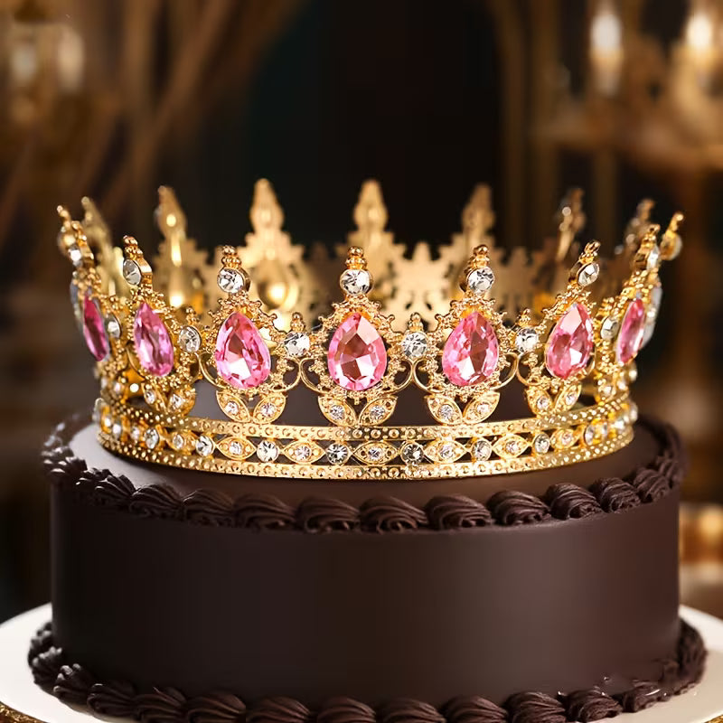 Fashion Luxury Rhinestone PINK Crown/Tiara